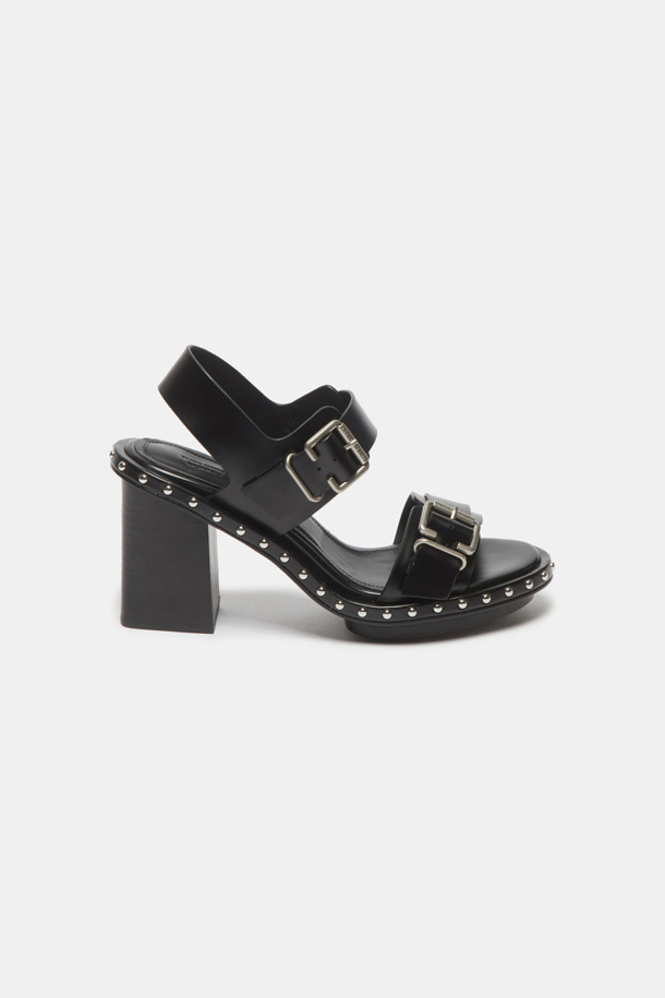 SUECOMMA BONNIE - 샌들 - Stud heel sandal(black)