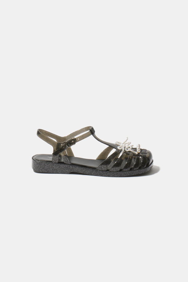 SUECOMMA BONNIE - 샌들 - [김나영 착용]Ribbon jelly sandal(black)