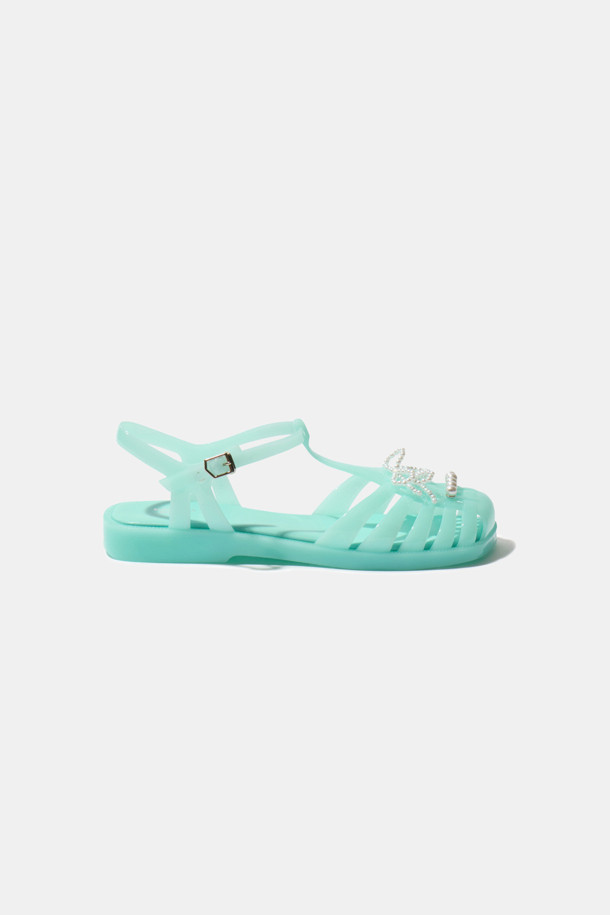 SUECOMMA BONNIE - 샌들 - Ribbon jelly sandal(mint)