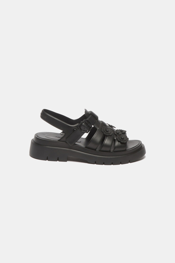 SUECOMMA BONNIE - 샌들 - Flower jelly sandal(black)