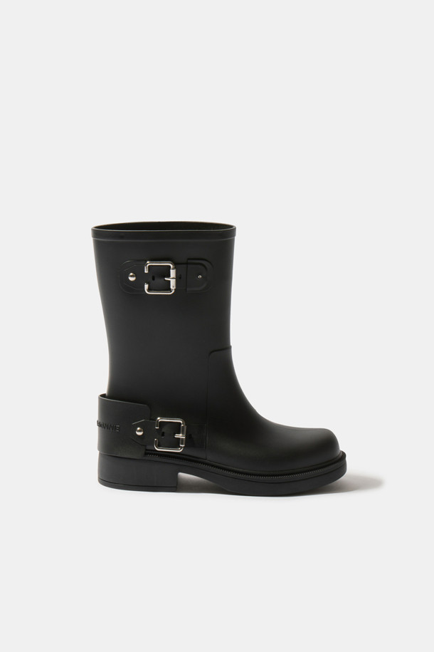 SUECOMMA BONNIE - 부츠/워커 - Buckle rain boots(black)
