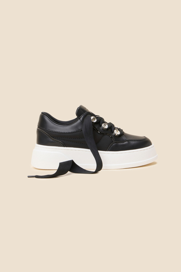 SUECOMMA BONNIE - 스니커즈 - Jewelry ribbon sneakers(black)