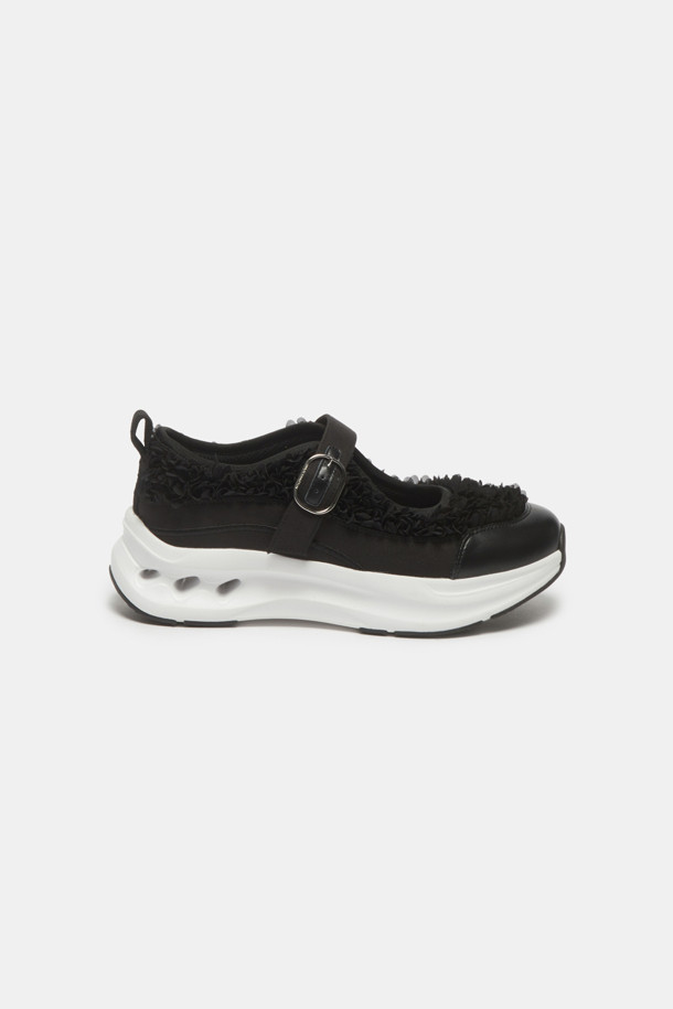 SUECOMMA BONNIE - 스니커즈 - Flower mary jane sneakers(black)