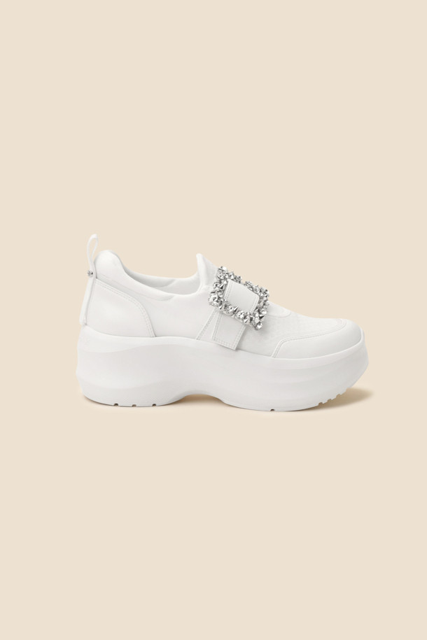 SUECOMMA BONNIE - 스니커즈 - Jewelry buckle sneakers(white)