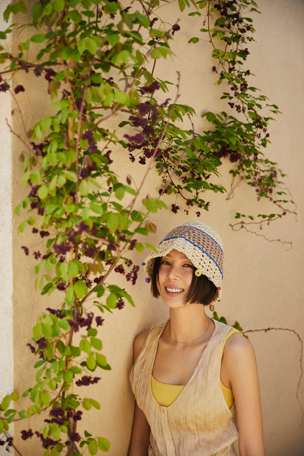 SUECOMMA BONNIE - 모자 - Weave knit hat(beige)
