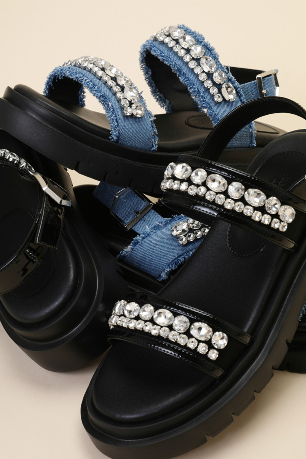 SUECOMMA BONNIE - 샌들 - Jewelry sandal(black)