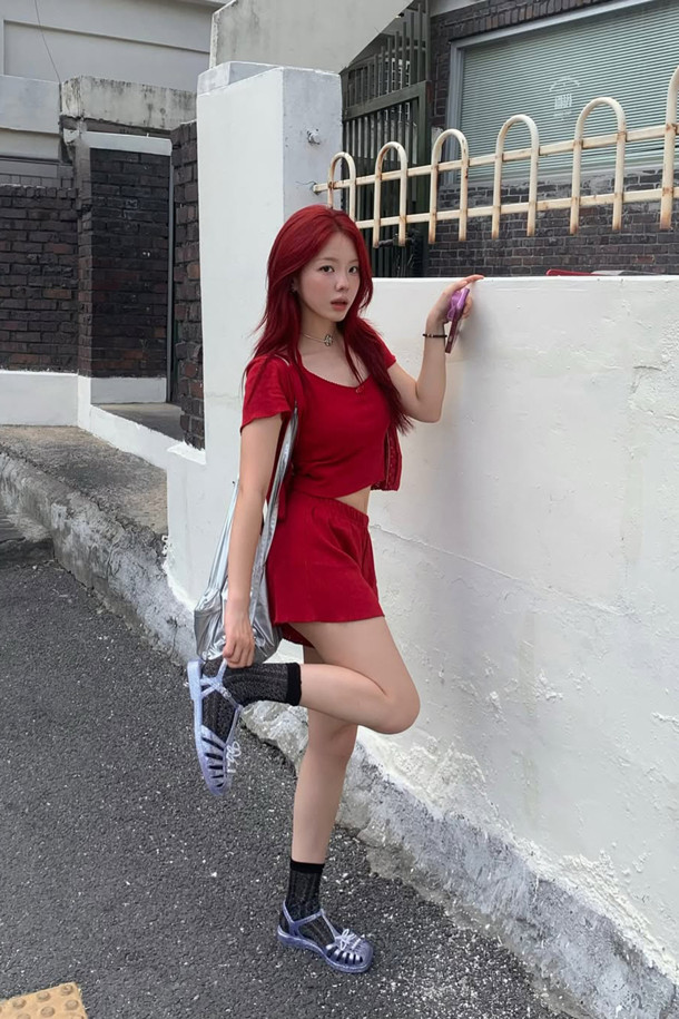 SUECOMMA BONNIE - 샌들 - [김나영 착용]Ribbon jelly sandal(grey)
