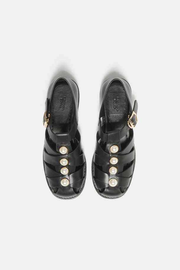 SUECOMMA BONNIE - 샌들 - Pearl fisherman loafer(black)