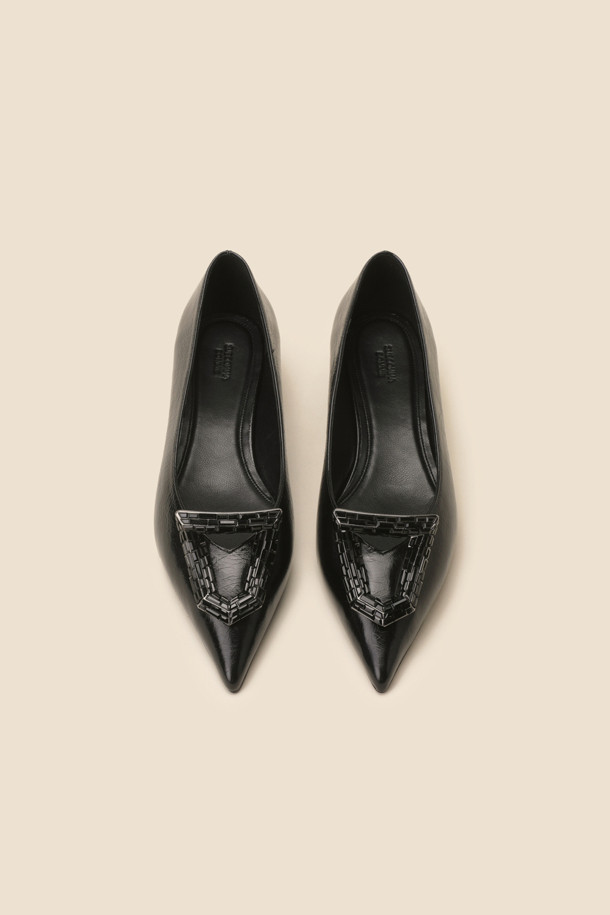 SUECOMMA BONNIE - 플랫 - Polygon flat shoes(black)