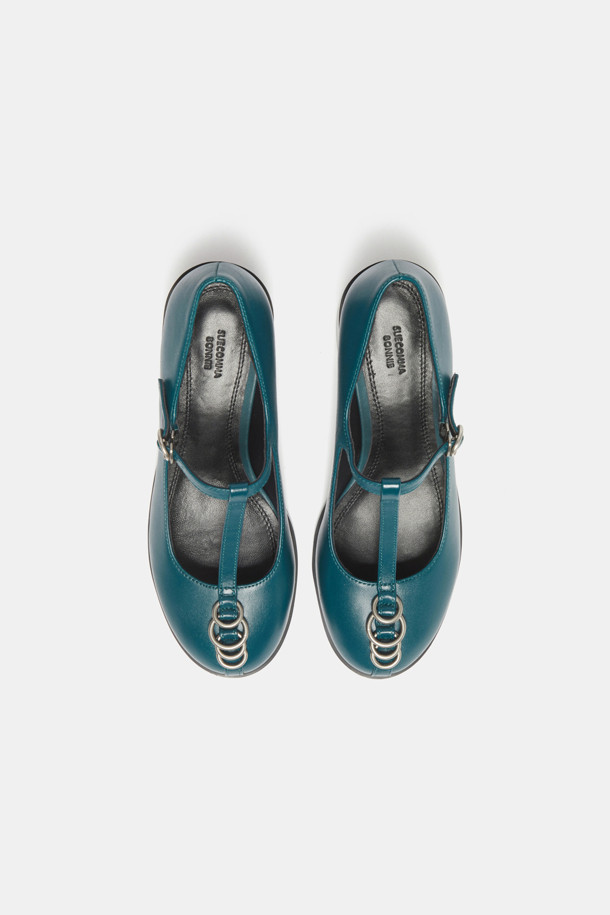 SUECOMMA BONNIE - 플랫 - Ring t-strap flats(green)