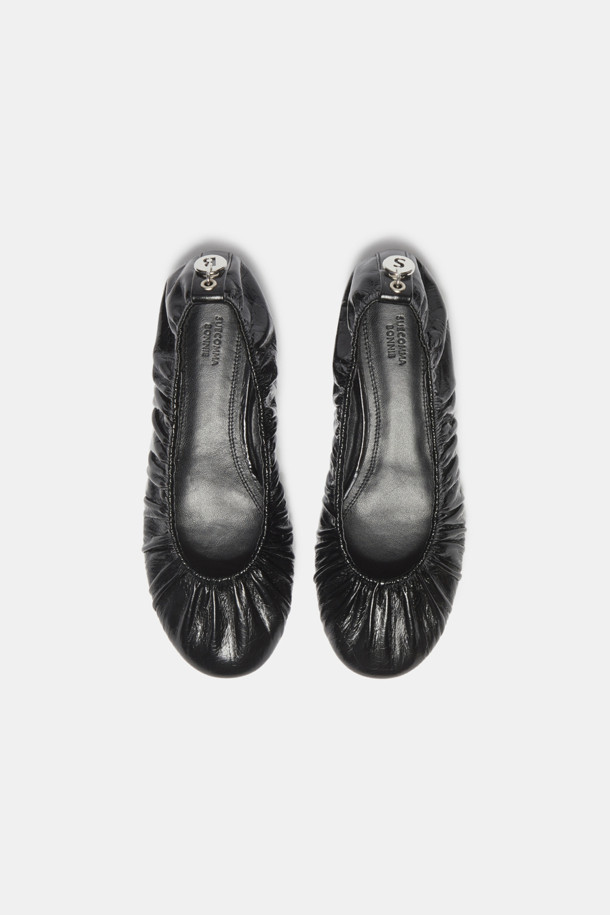 SUECOMMA BONNIE - 플랫 - Shrring flats(black)