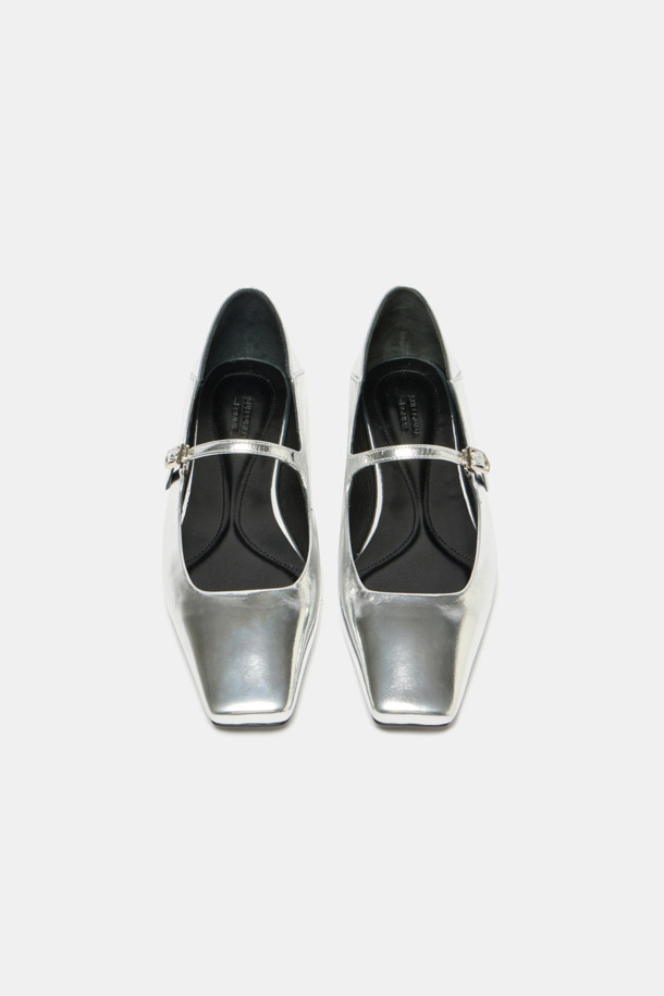 SUECOMMA BONNIE - 플랫 - Square mary jane flats(silver)