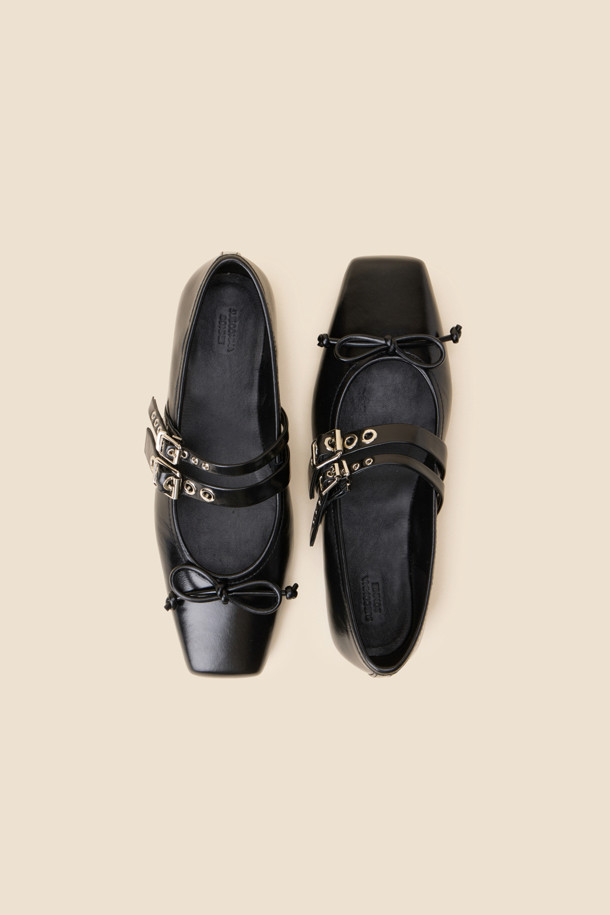 SUECOMMA BONNIE - 플랫 - Ballerina point flats(black)