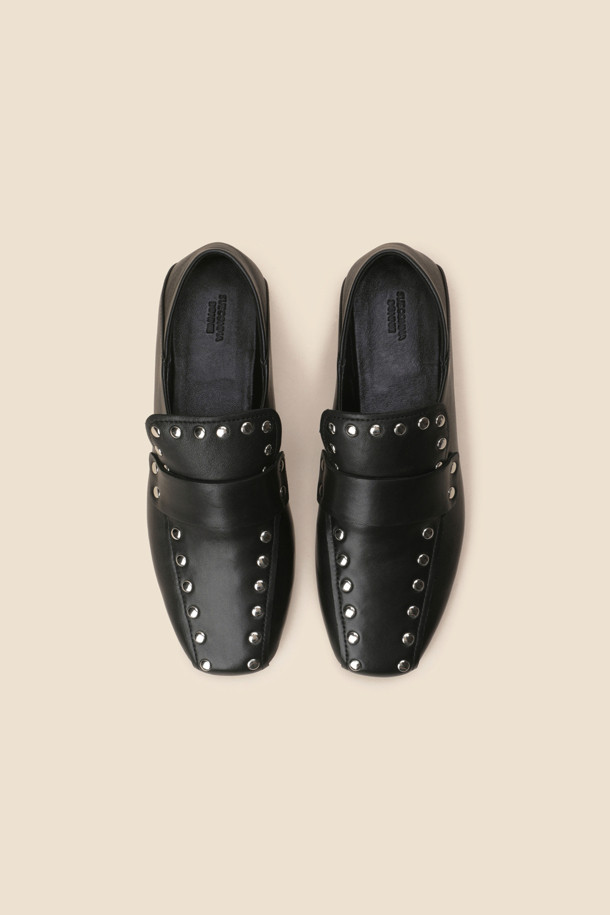 SUECOMMA BONNIE - 로퍼 - 2-way stud loafer(black)