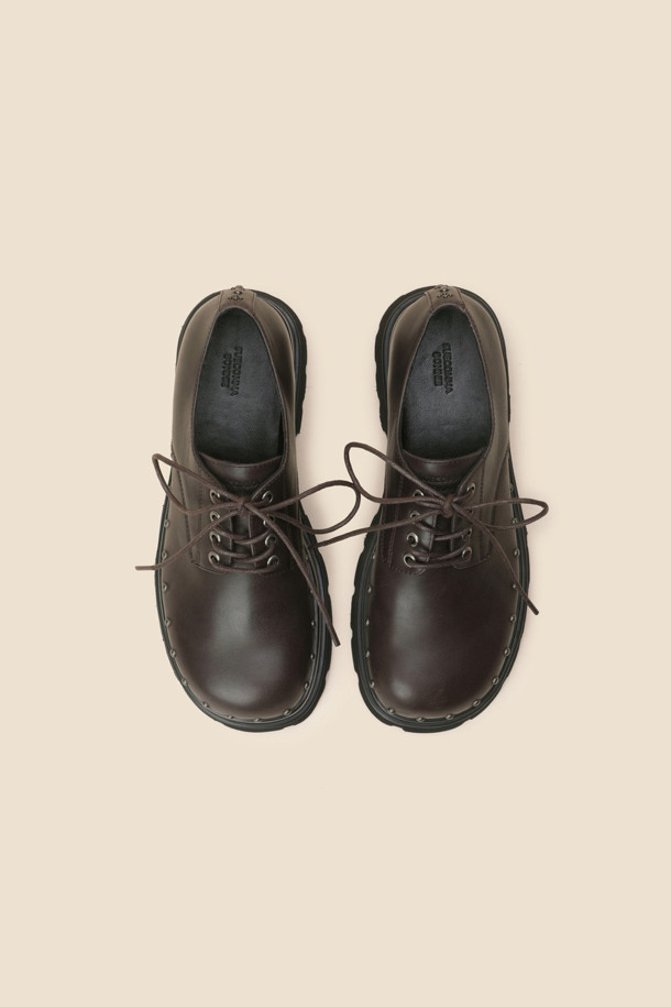 SUECOMMA BONNIE - 로퍼 - Platform stud loafer(brown)