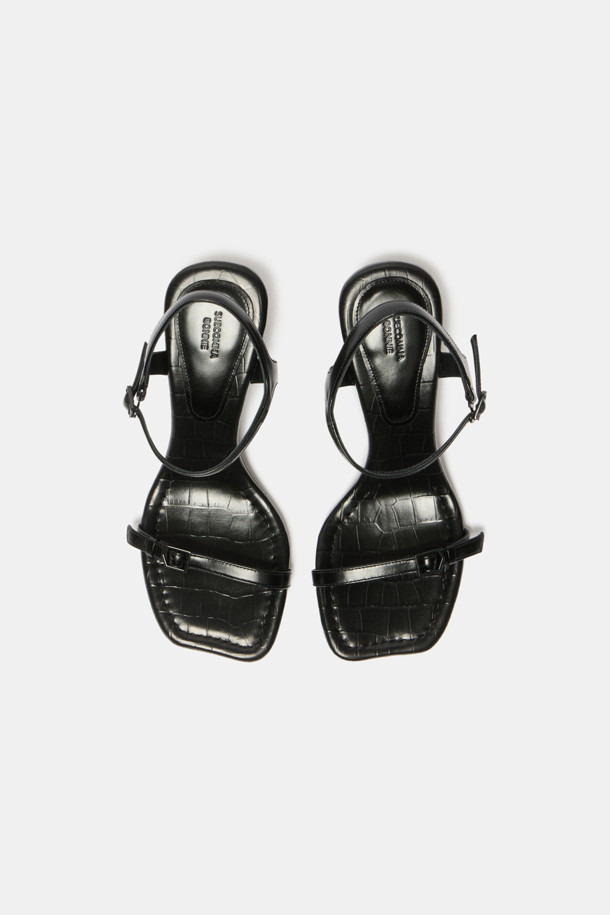 SUECOMMA BONNIE - 샌들 - Slim strap sandal(black)