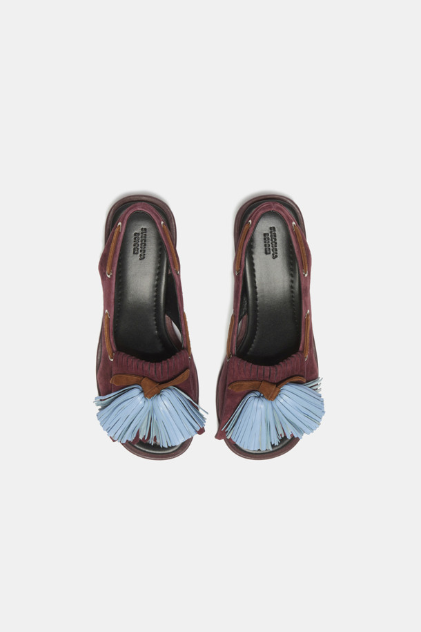 SUECOMMA BONNIE - 샌들 - Pompom heel sandal(wine)
