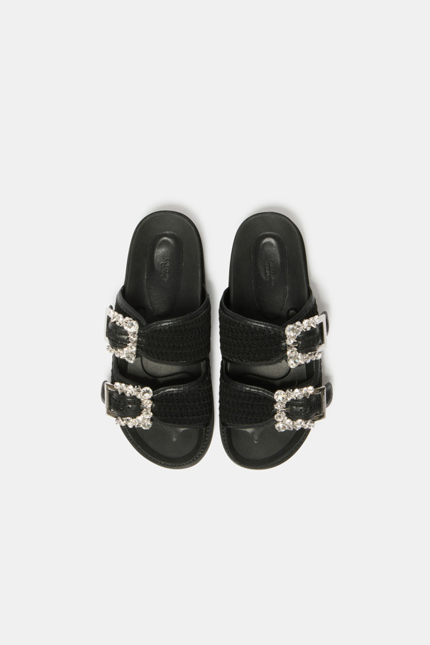 SUECOMMA BONNIE - 샌들 - Jewelry buckle slide(black)