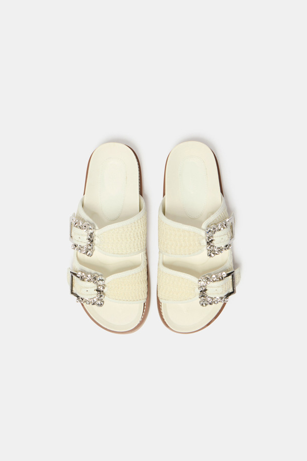 SUECOMMA BONNIE - 샌들 - Jewelry buckle slide(ivory)