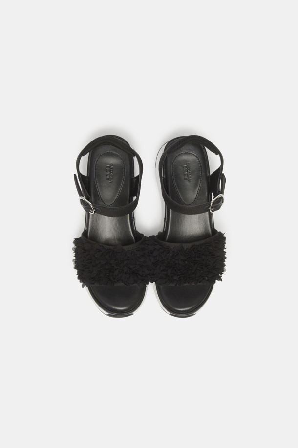 SUECOMMA BONNIE - 샌들 - Flower strap sandal(black)