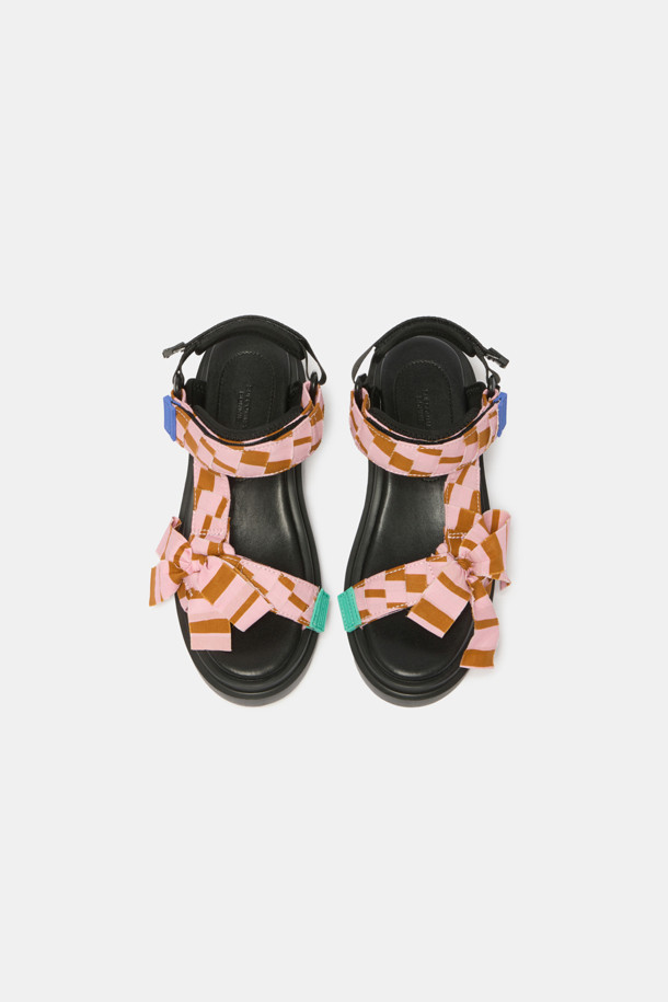 SUECOMMA BONNIE - 샌들 - Stripe ribbon sandal(pink)