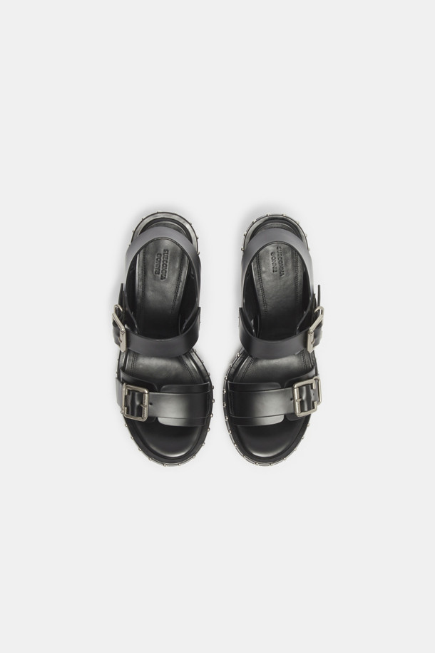 SUECOMMA BONNIE - 샌들 - Stud heel sandal(black)