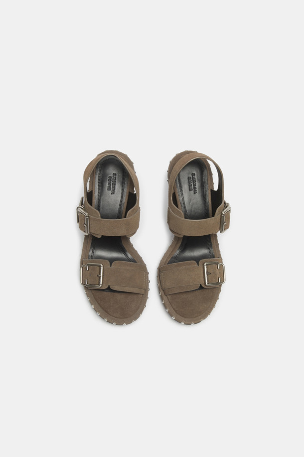 SUECOMMA BONNIE - 샌들 - Stud heel sandal(grey)