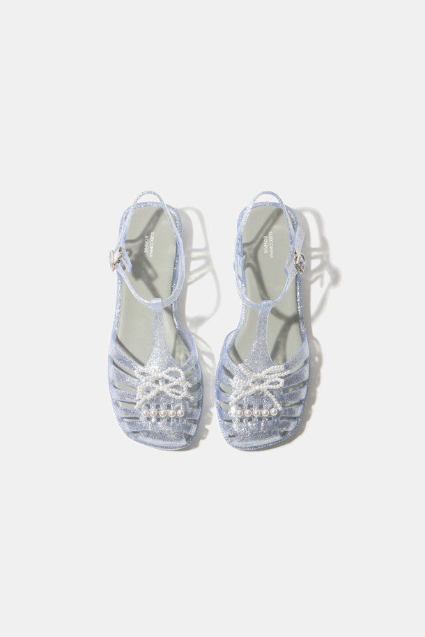 SUECOMMA BONNIE - 샌들 - [김나영 착용]Ribbon jelly sandal(grey)