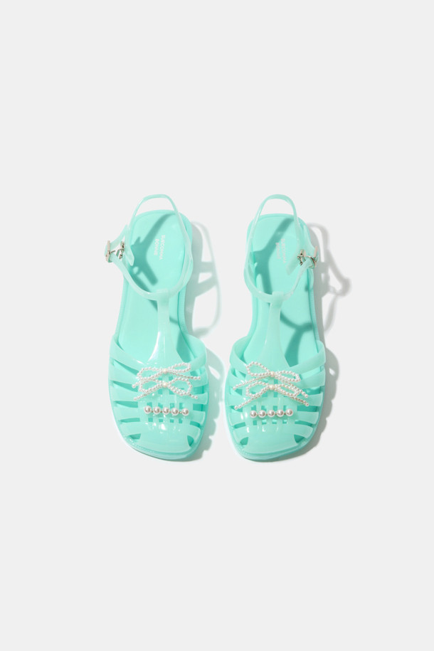 SUECOMMA BONNIE - 샌들 - Ribbon jelly sandal(mint)