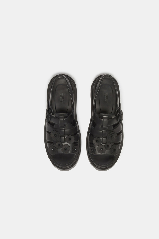 SUECOMMA BONNIE - 샌들 - Flower jelly sandal(black)