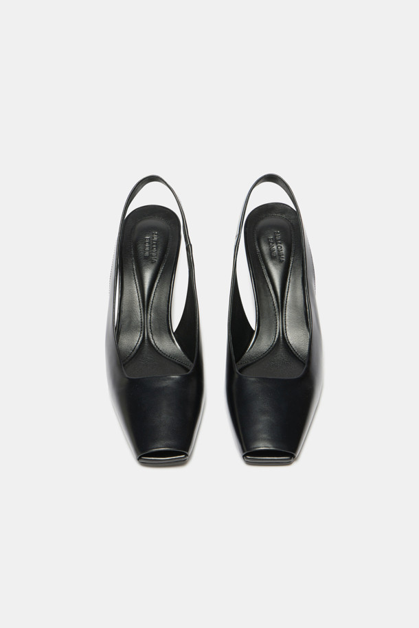 SUECOMMA BONNIE - 샌들 - Basic square sling back shoes(black)