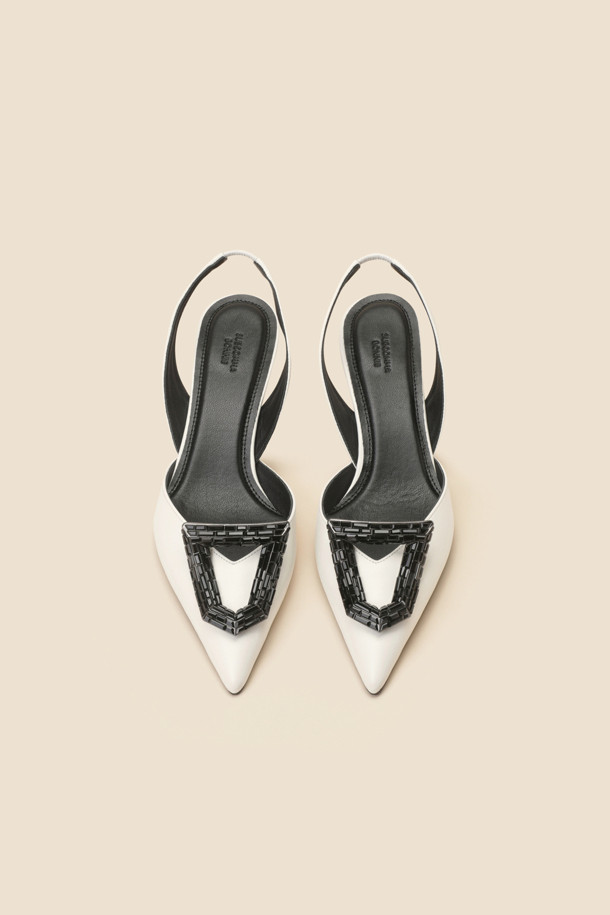 SUECOMMA BONNIE - 샌들 - Polygon sling back shoes(white)