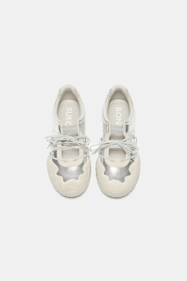 SUECOMMA BONNIE] New blossom sneakers(silver) - 여성 실버 운동화