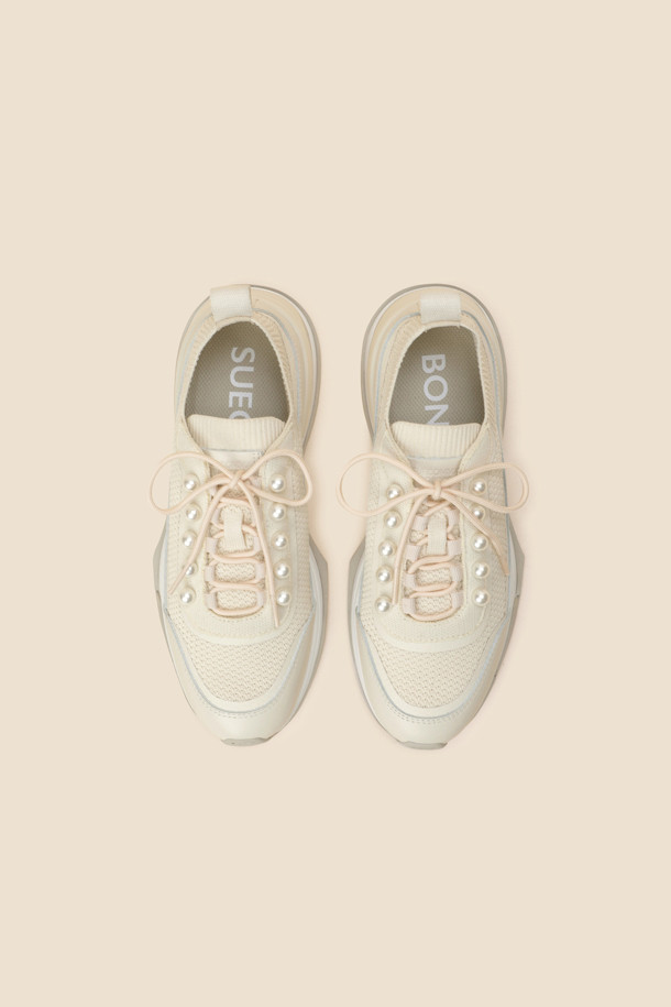 SUECOMMA BONNIE - 스니커즈 - Pearl sneakers(beige)