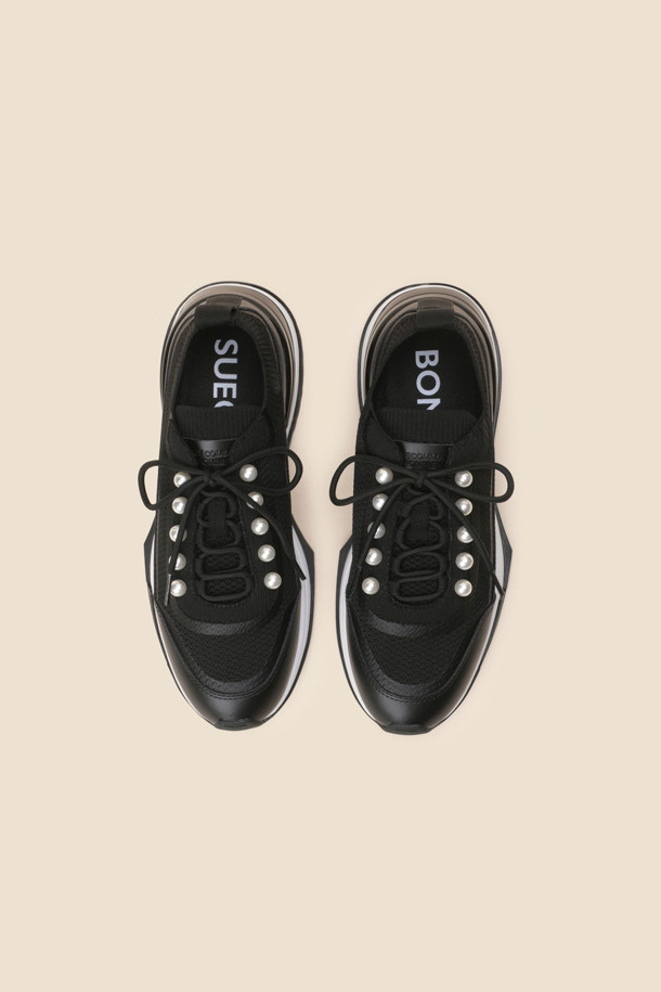 SUECOMMA BONNIE - 스니커즈 - Pearl sneakers(black)