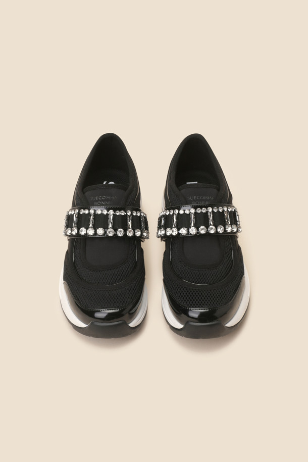 SUECOMMA BONNIE - 스니커즈 - Jewelry strap sneakers(black)