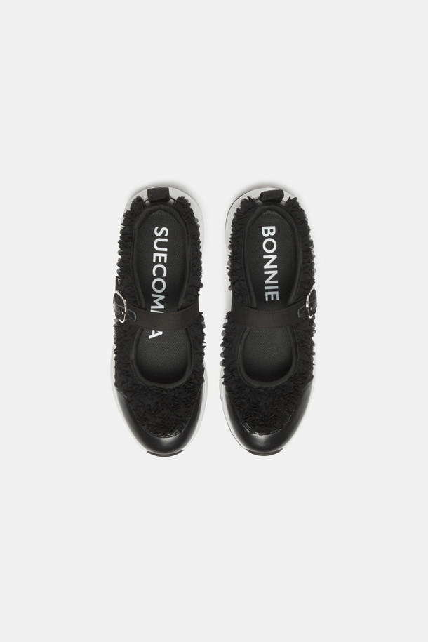 SUECOMMA BONNIE - 스니커즈 - Flower mary jane sneakers(black)