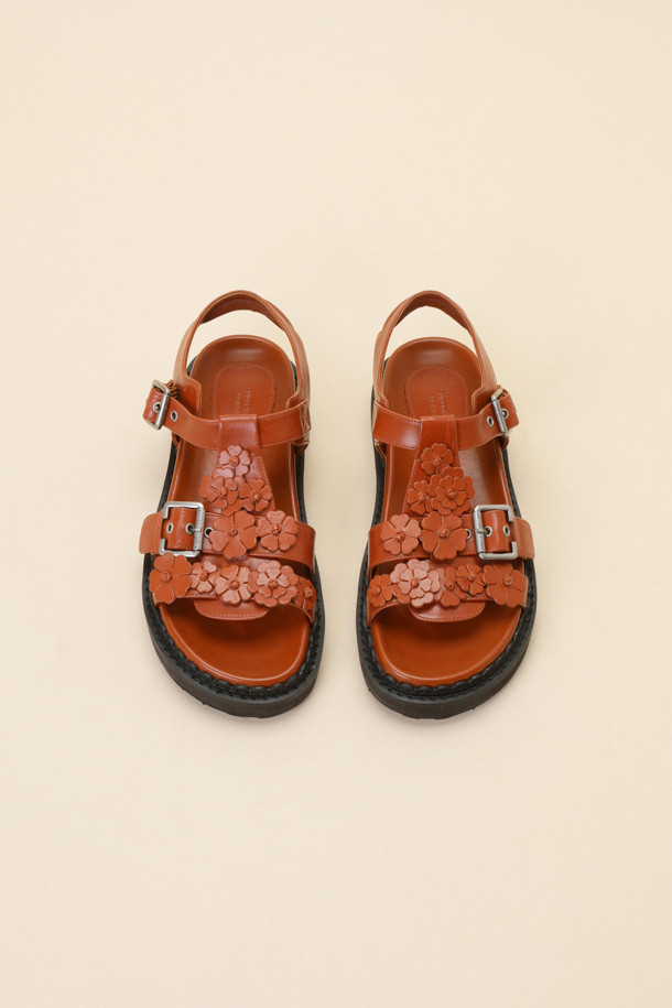 SUECOMMA BONNIE - 샌들 - [김나영 착용]Fleur24 t-strap sandal(brown)