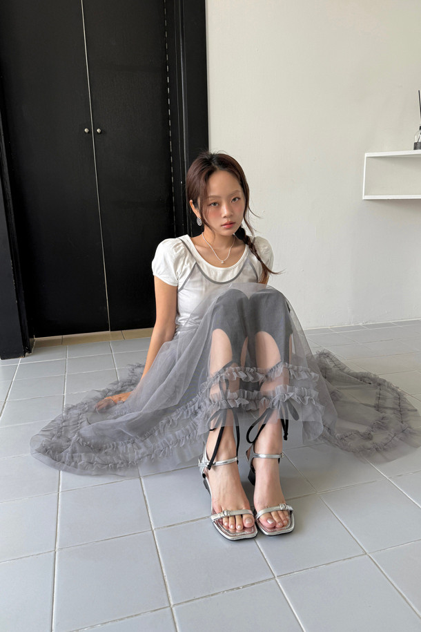 SUECOMMA BONNIE - 샌들 - Slim strap sandal(silver)