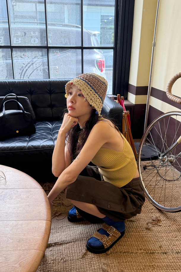 SUECOMMA BONNIE - 모자 - Weave knit hat(beige)