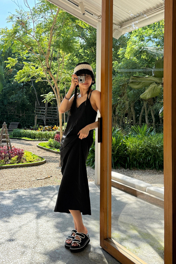 SUECOMMA BONNIE - 샌들 - Knit slide sandal(black)