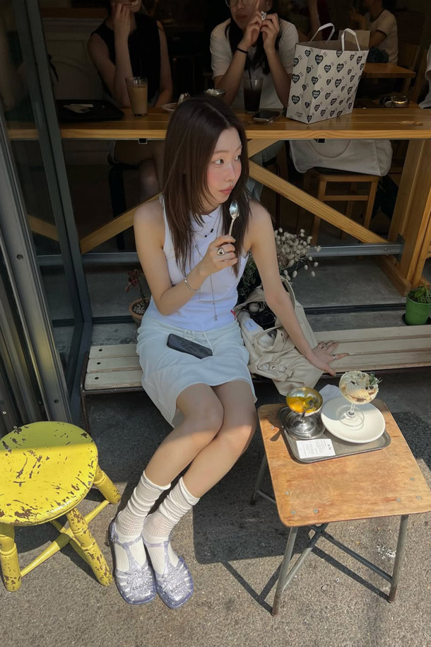 SUECOMMA BONNIE - 샌들 - [김나영 착용]Ribbon jelly sandal(grey)