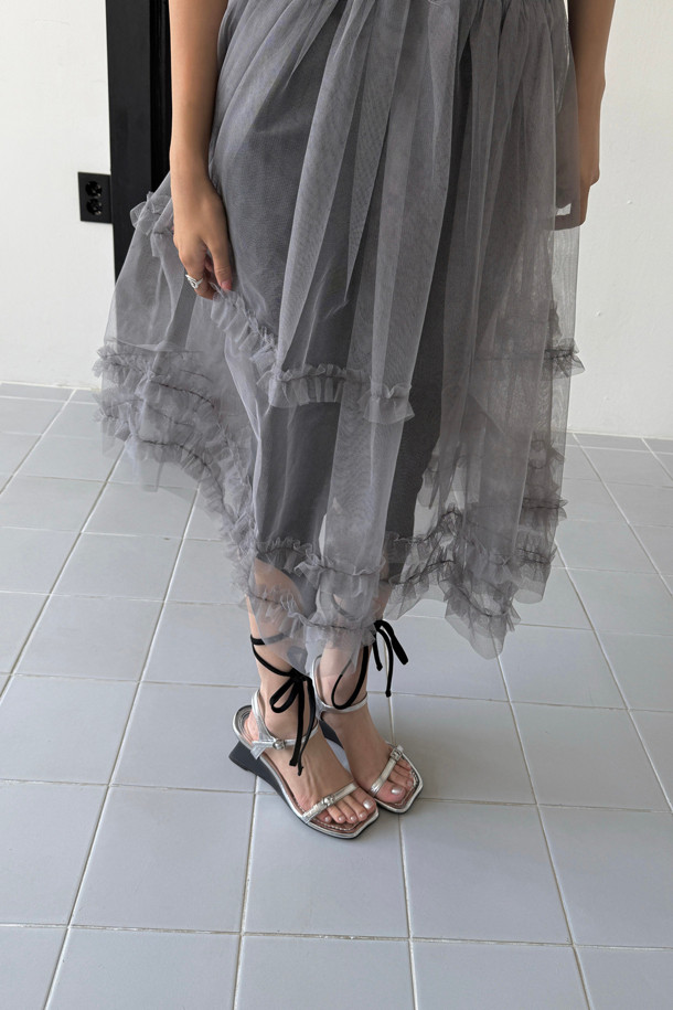 SUECOMMA BONNIE - 샌들 - Slim strap sandal(silver)