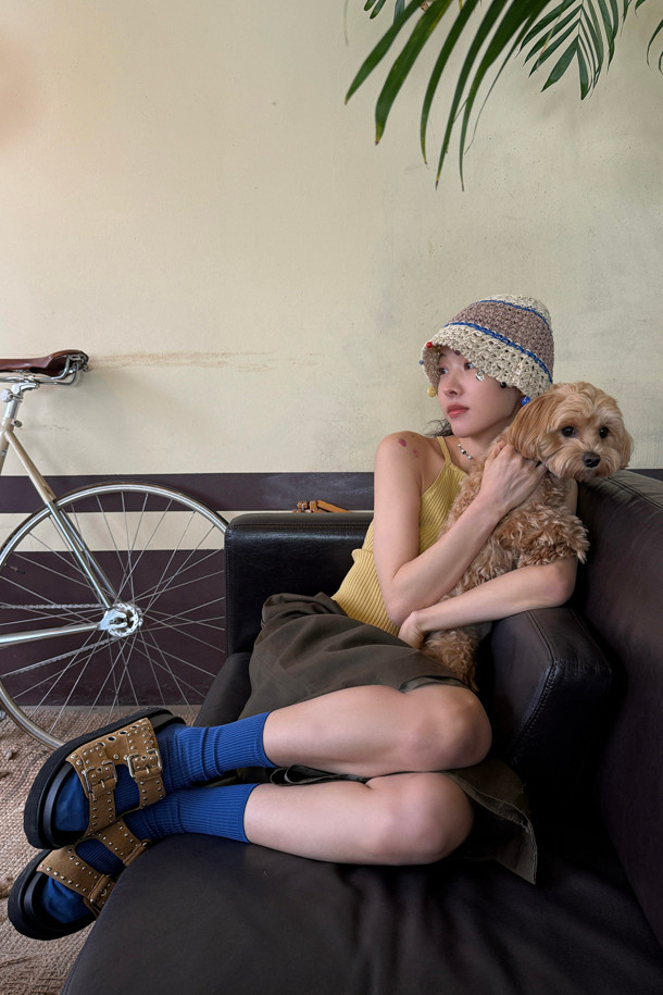 SUECOMMA BONNIE - 모자 - Weave knit hat(beige)