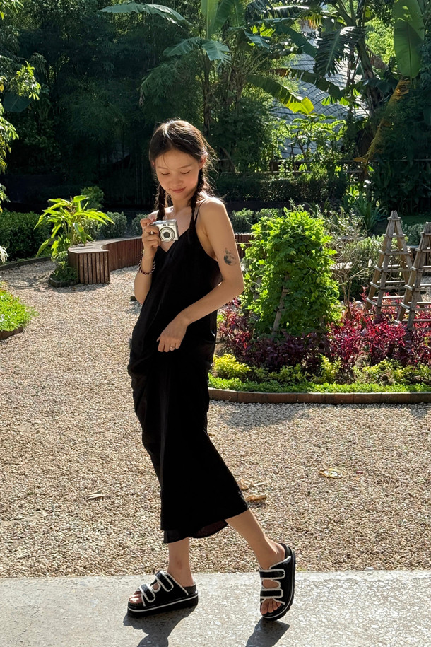 SUECOMMA BONNIE - 샌들 - Knit slide sandal(black)