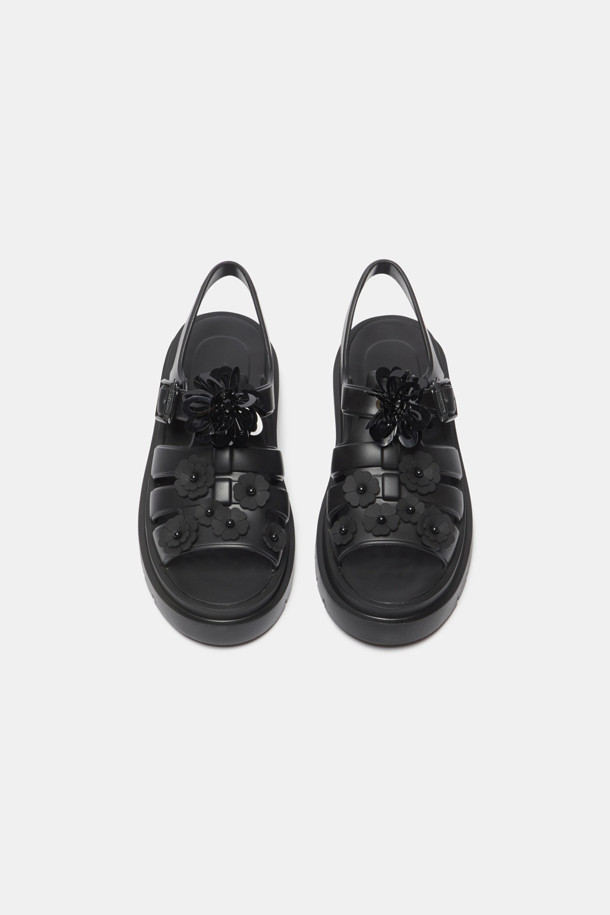 SUECOMMA BONNIE] Flower jelly sandal(black)