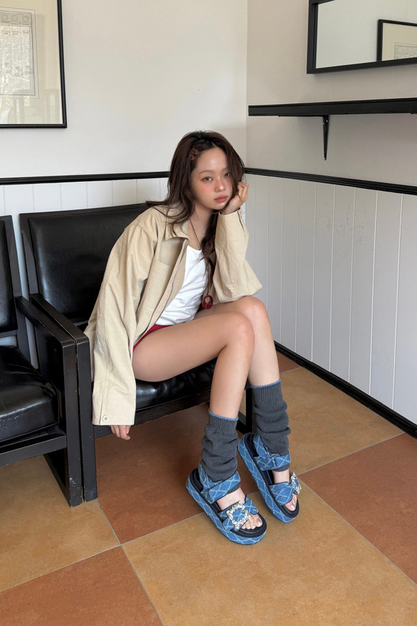 SUECOMMA BONNIE - 샌들 - Jewelry buckle sandal(blue)