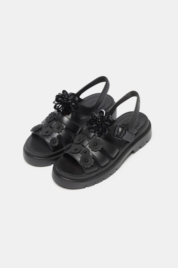 ★SUECOMMA BONNIE★ Flower jelly sandalblack DG2AM25050BLK Stud flip-flop sandal(black)_SUECOMMA BONNIE - 코오롱몰