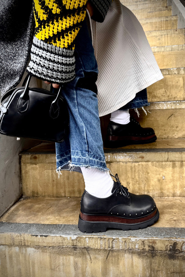 SUECOMMA BONNIE - 로퍼 - Platform stud loafer(brown)