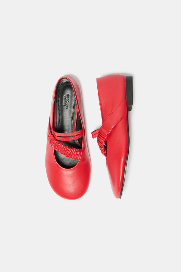 SUECOMMA BONNIE - 플랫 - Pleats mary jane flats(red)